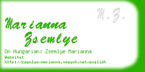 marianna zsemlye business card